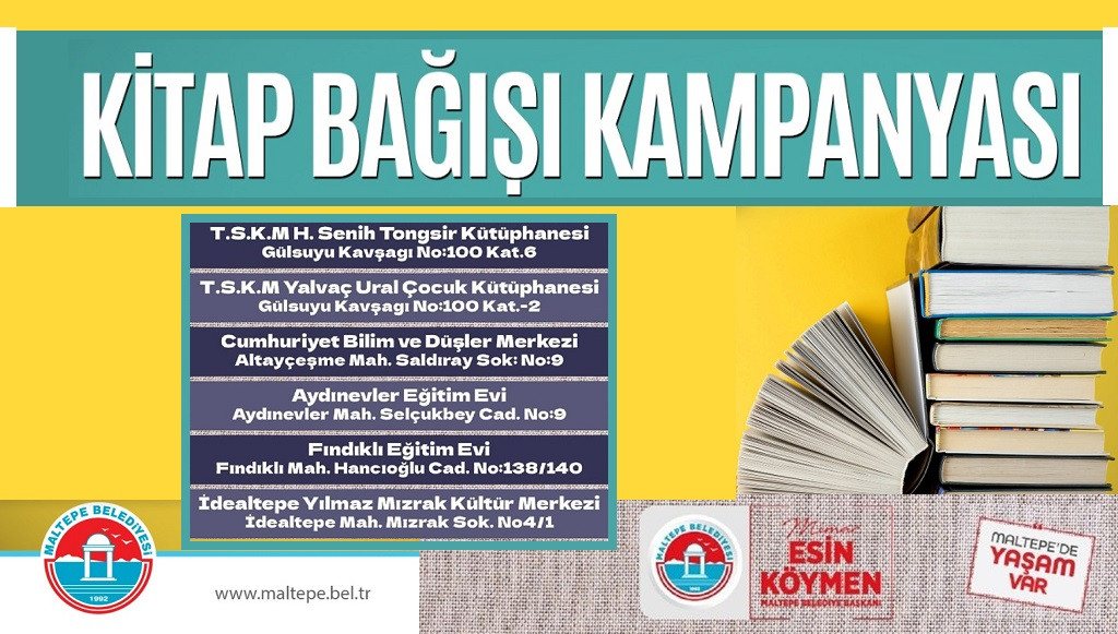 Maltepe Belediyesi’nden kitap bağış kampanyası